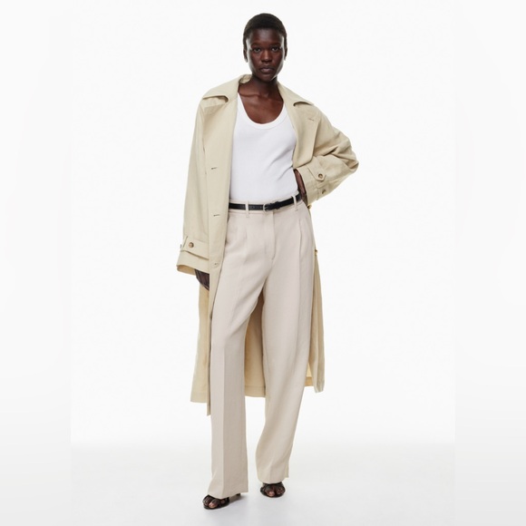 Aritzia Wilfred Effortless Pant - matte pearl, sz 4 - Picture 2 of 9